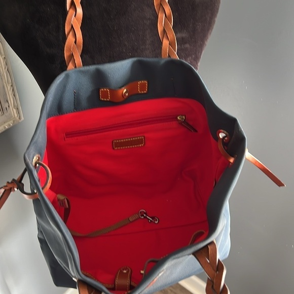 Dooney & Bourke Navy Nylon Shopper Bag Style #: IN437NV Lightweight Tote - Picture 5 of 10